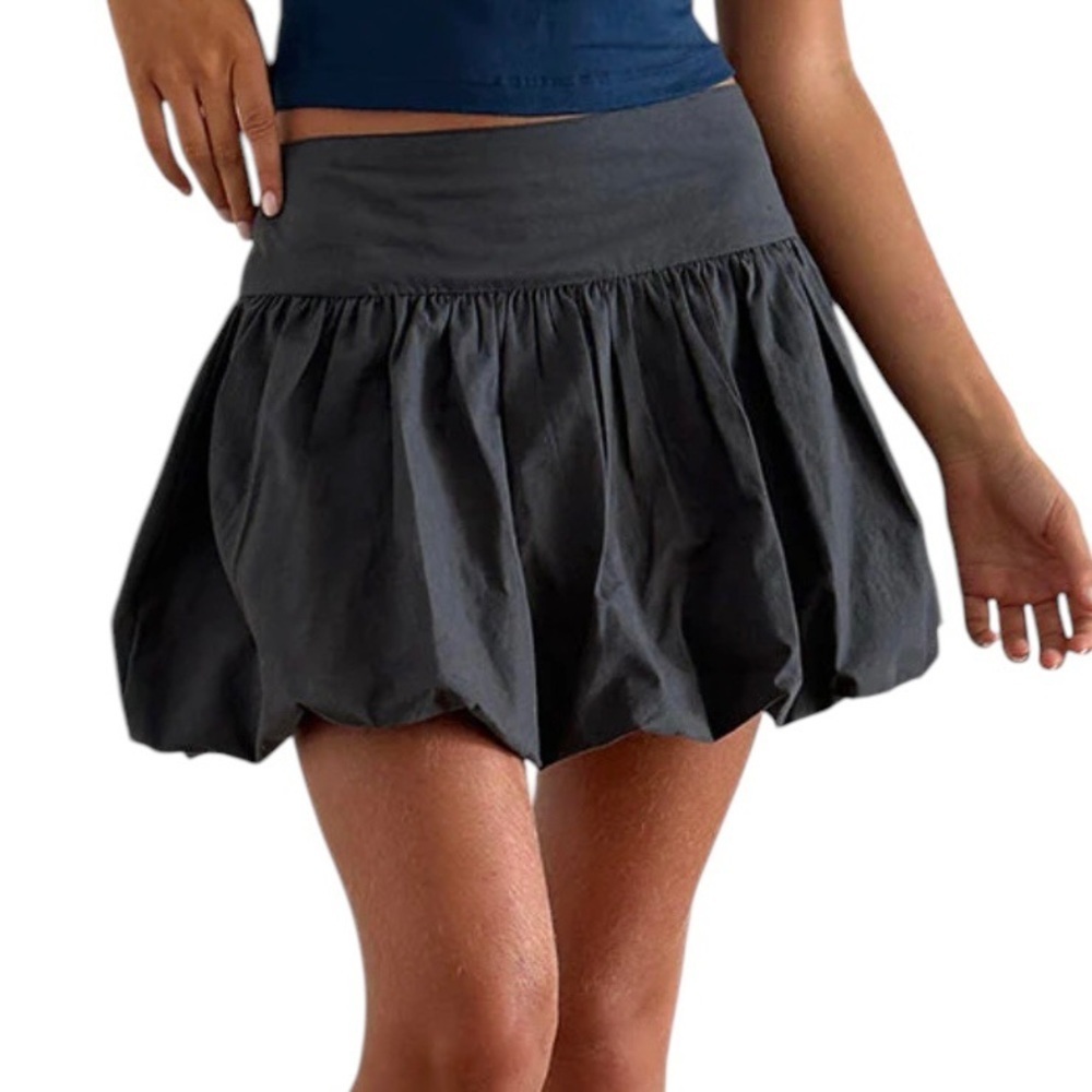 Naturally JoJo Women’s Japanese 100% Cotton Black Balloon Mini Skirt ~ Size M